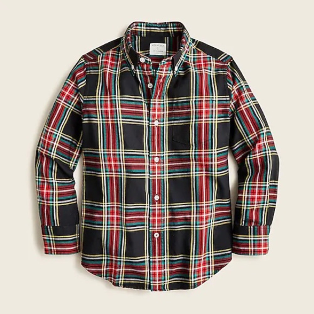 NWT J CREW Boys' button-down poplin shirt in plaid 3t
